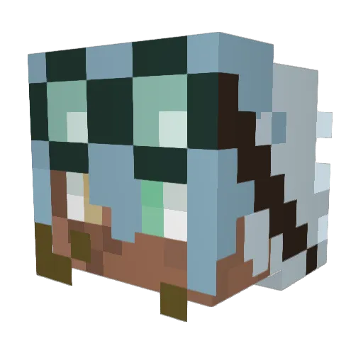 Teto200 Minecraft avatar head, 3D render