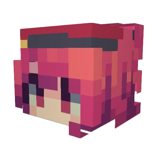 TetoTheBirdbrain Minecraft avatar head, 3D render
