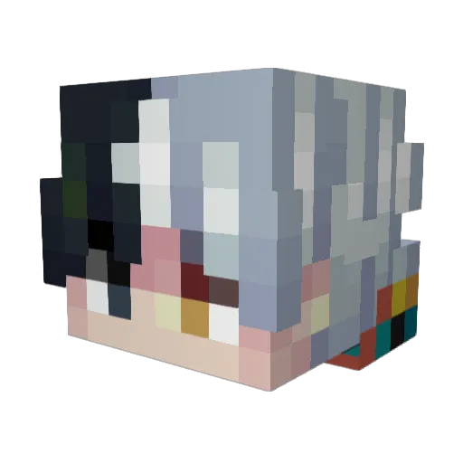 Tetone Minecraft avatar head, 3D render