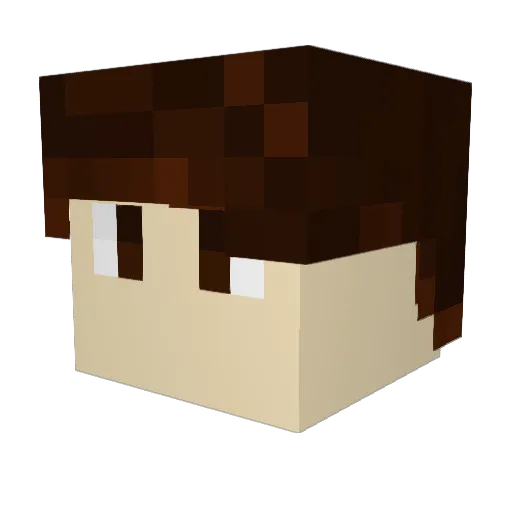 Tetrago_ Minecraft avatar head, 3D render