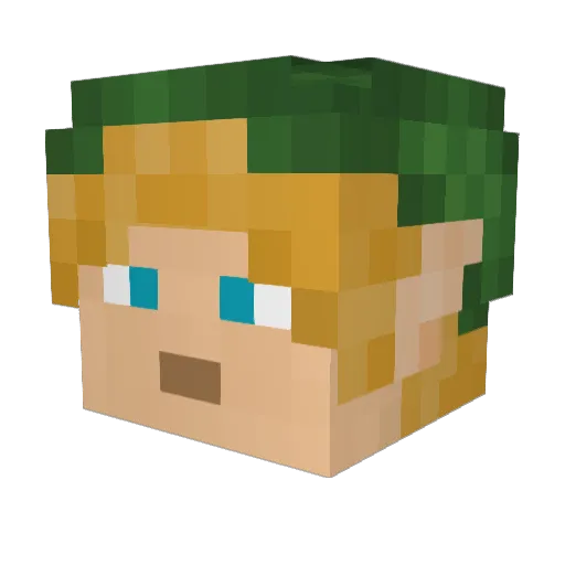 Tetranima Minecraft avatar head, 3D render