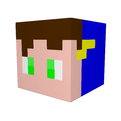 Tetrinho Minecraft avatar head, 3D render