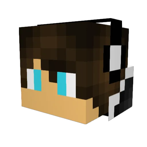 TetrisV2 Minecraft avatar head, 3D render