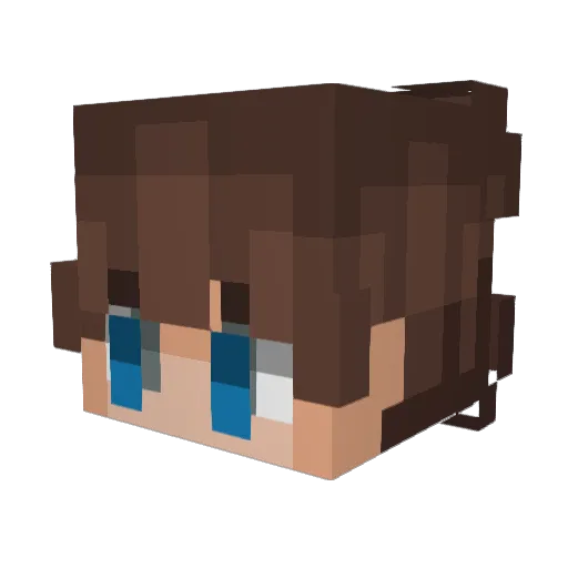 Tetsouto Minecraft avatar head, 3D render
