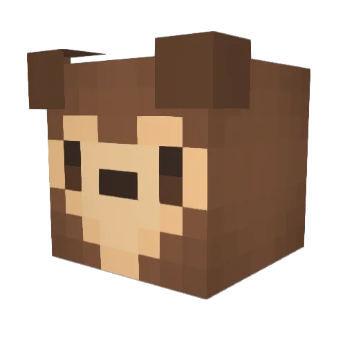 Tettqn Minecraft avatar head, 3D render