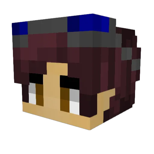 Teulneomi Minecraft avatar head, 3D render