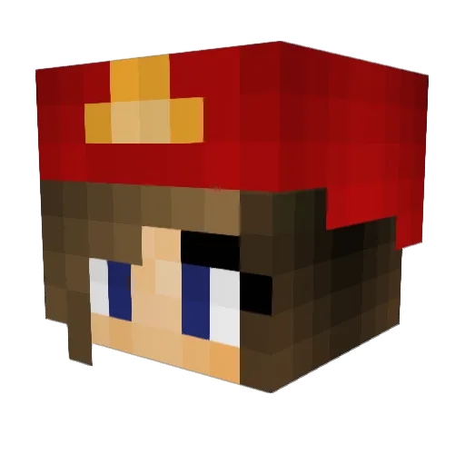 Teums Minecraft avatar head, 3D render