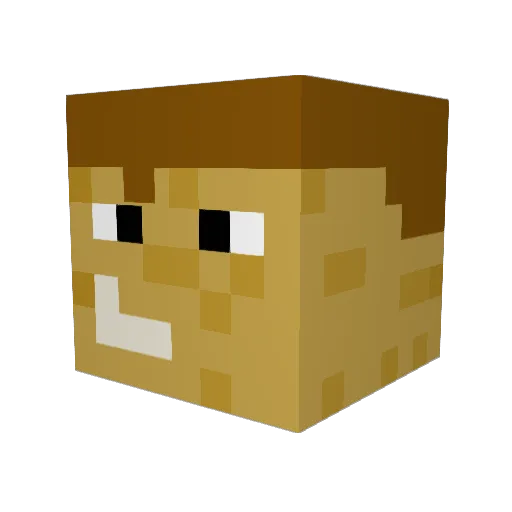 Teutchen Minecraft avatar head, 3D render