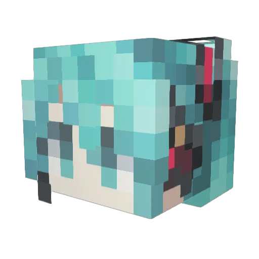 Tevarii Minecraft avatar head, 3D render