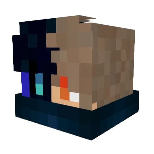 Tew123 Minecraft avatar head, 3D render