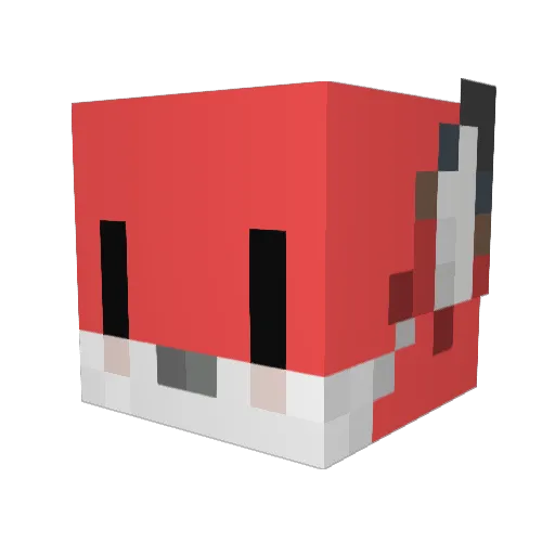 TexanRedFox Minecraft avatar head, 3D render