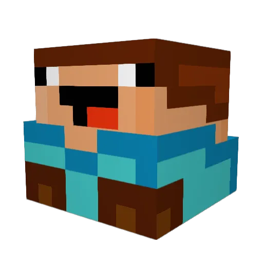TexeHD Minecraft avatar head, 3D render