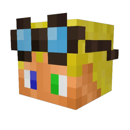 Texforb Minecraft avatar head, 3D render