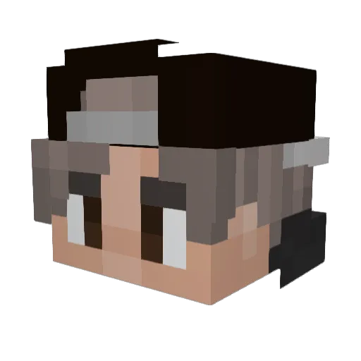 Texomat Minecraft avatar head, 3D render