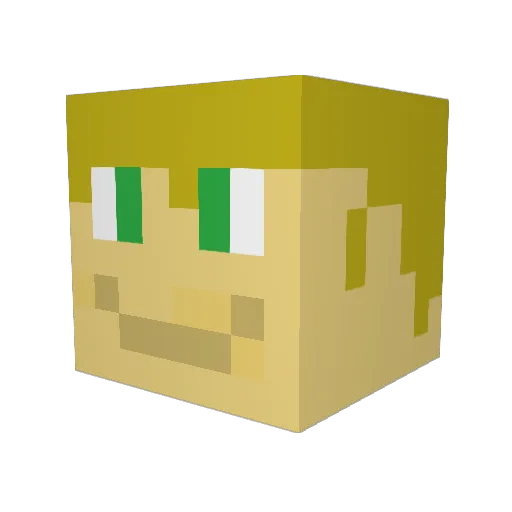 Text__123 Minecraft avatar head, 3D render