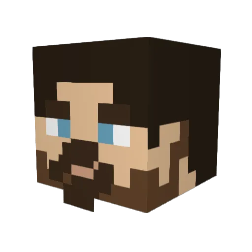 TexxMC Minecraft avatar head, 3D render