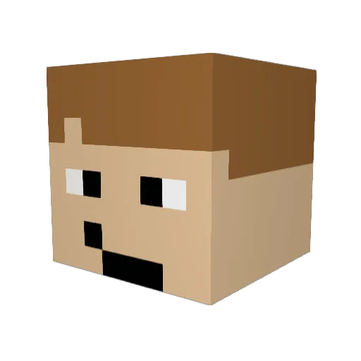 Tezode Minecraft avatar head, 3D render