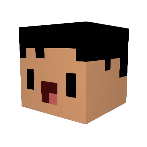 TgRed Minecraft avatar head, 3D render