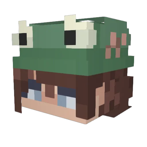 Th3ia Minecraft avatar head, 3D render