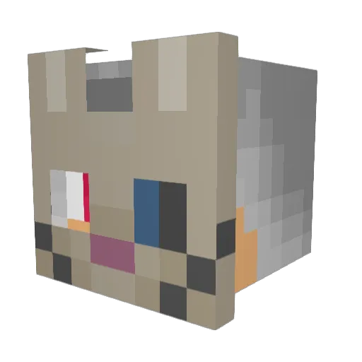 ThFvp Minecraft avatar head, 3D render