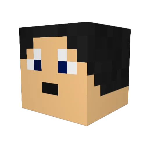 ThaBAUM Minecraft avatar head, 3D render