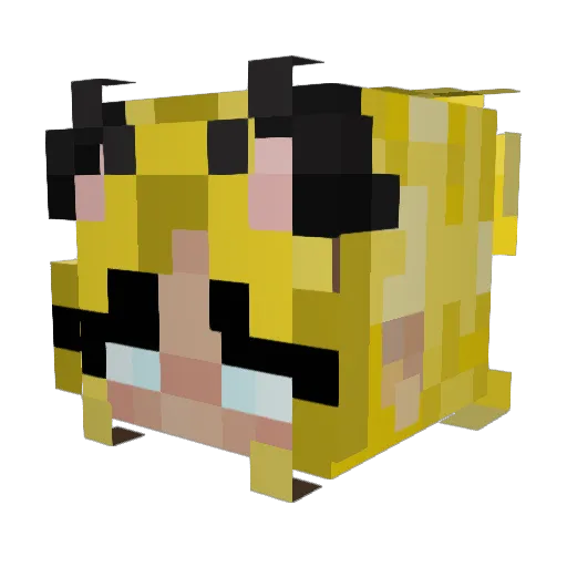 ThaBumbleBee Minecraft avatar head, 3D render