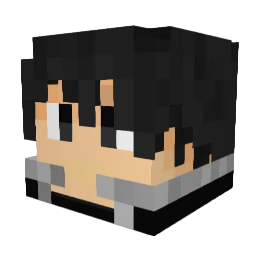 ThaPokemon Minecraft avatar head, 3D render