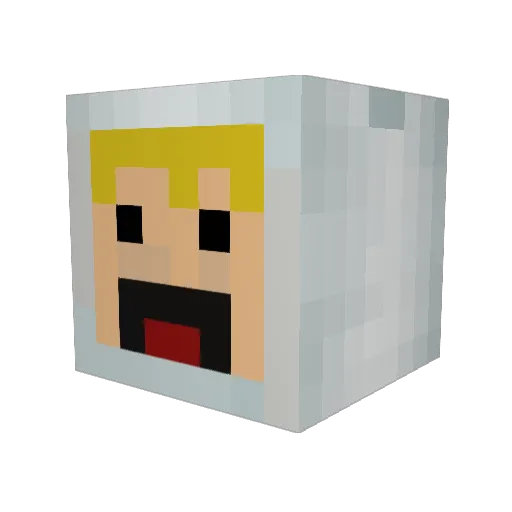 Thailuur Minecraft avatar head, 3D render