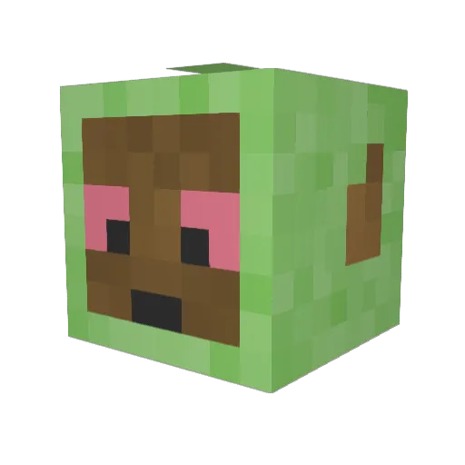 Thakio Minecraft avatar head, 3D render