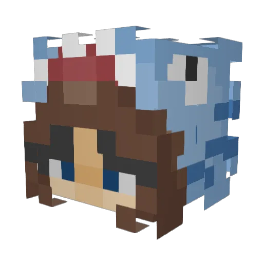 Thaliita Minecraft avatar head, 3D render