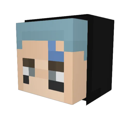 Thaloo Minecraft avatar head, 3D render