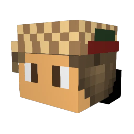 Thamam Minecraft avatar head, 3D render