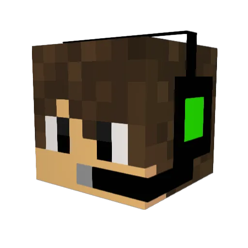 Thamdu Minecraft avatar head, 3D render