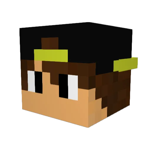 Thampton Minecraft avatar head, 3D render