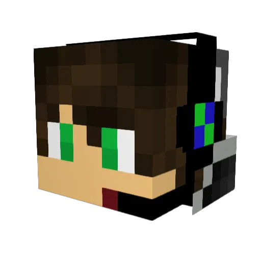 Than3 Minecraft avatar head, 3D render