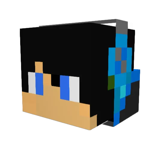 ThanKhun Minecraft avatar head, 3D render