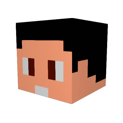 Thanathip07 Minecraft avatar head, 3D render