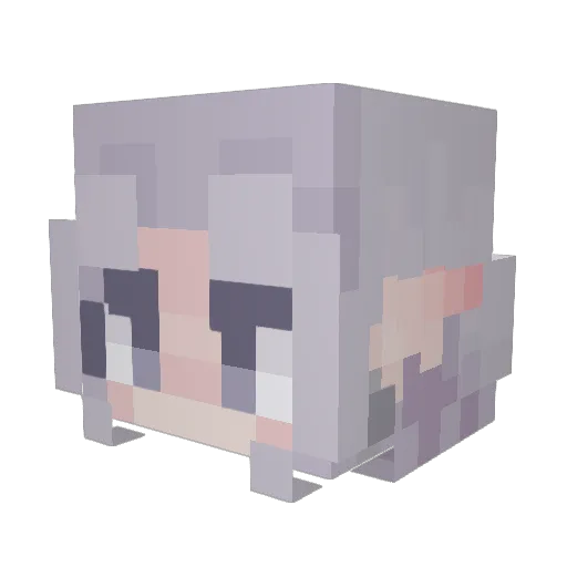 Thannya Minecraft avatar head, 3D render