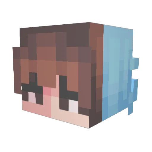 Thaosif Minecraft avatar head, 3D render