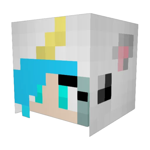 Thaousand Minecraft avatar head, 3D render