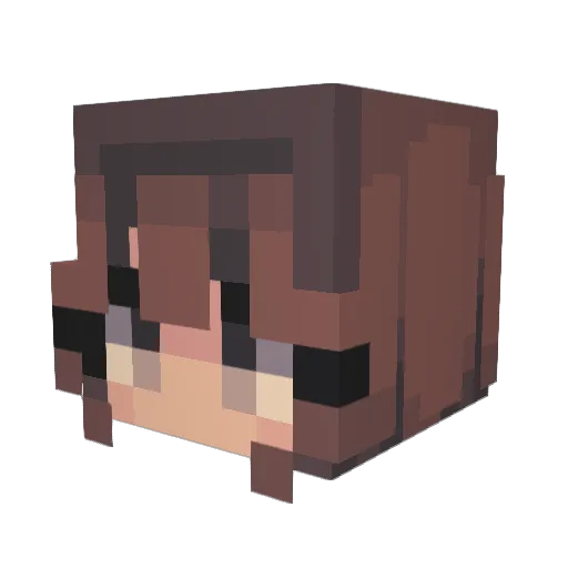 Thara_x Minecraft avatar head, 3D render