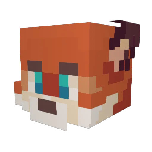 ThatFoxDude1 Minecraft avatar head, 3D render