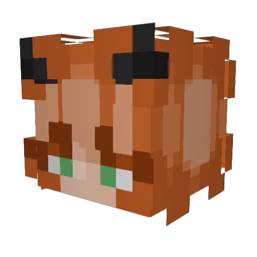 ThatGirlyRia Minecraft avatar head, 3D render