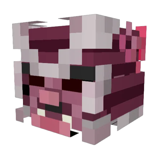 ThatPinkSamurai Minecraft avatar head, 3D render