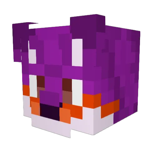 ThatPurpleFFox Minecraft avatar head, 3D render