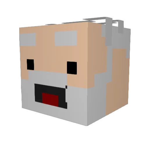 Thatalas Minecraft avatar head, 3D render