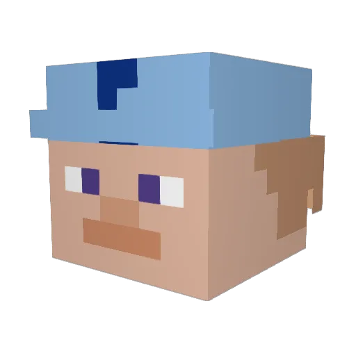 Thatpopcornguy Minecraft avatar head, 3D render
