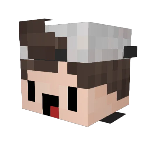 The0_ Minecraft avatar head, 3D render
