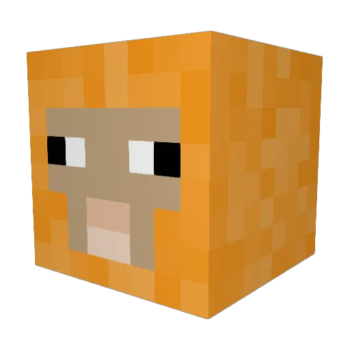 The0rangeSheep Minecraft avatar head, 3D render