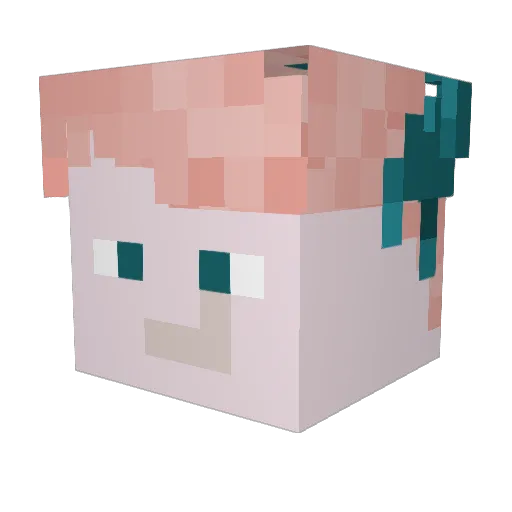 TheAI Minecraft avatar head, 3D render